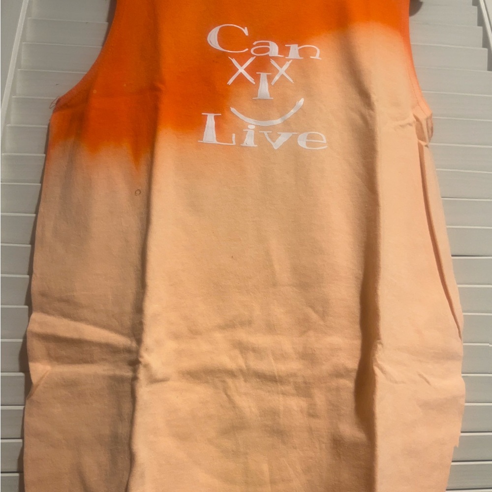 Orange and Cream Graphic Tank Top
